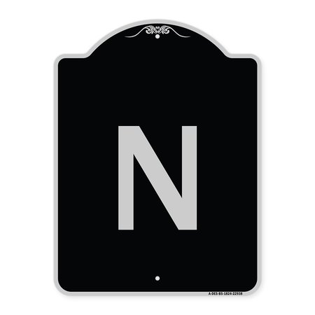 SIGNMISSION Sign with Letter N Heavy-Gauge Aluminum Architectural Sign, 24" x 18", BS-1824-22938 A-DES-BS-1824-22938